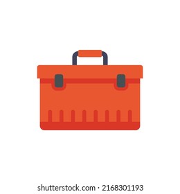 Icono del cuadro de herramientas del coche. Ilustración plana del icono vectorial de caja de herramientas del coche aislado en fondo blanco