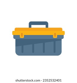 Car tool box icon flat vector. Auto garage. Repair work isolated