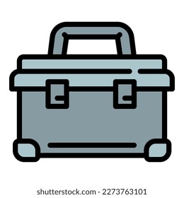 Car tool box icon outline vector. Engine piece. Service system