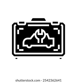 car tool kit accessory glyph icon vector. car tool kit accessory sign. isolated symbol illustration