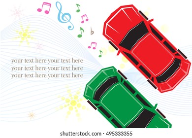 Car top Flat design vector illustration