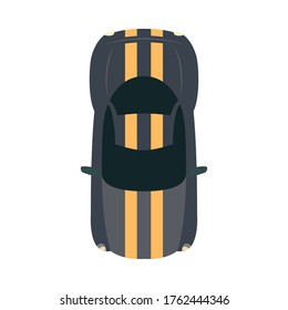 Diseño de la vista superior del coche, carretera de tráfico de la velocidad del transporte de la rueda del vehículo de transporte y tema del viaje Ilustración del vector