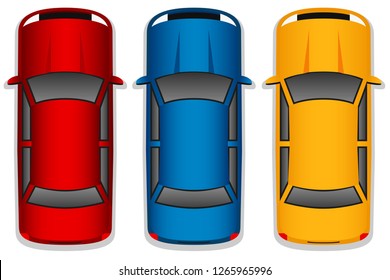 Car top view graphic vector