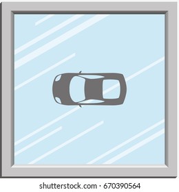 Car top view icon.