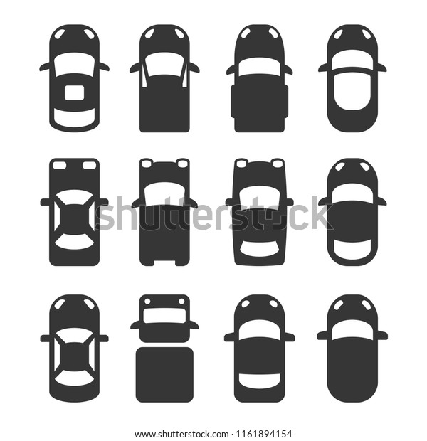 Car Top View Icons Set On Stock Vector (Royalty Free) 1161894154 ...