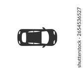 Car top view, solid icon. Overhead perspective of vehicle layout
