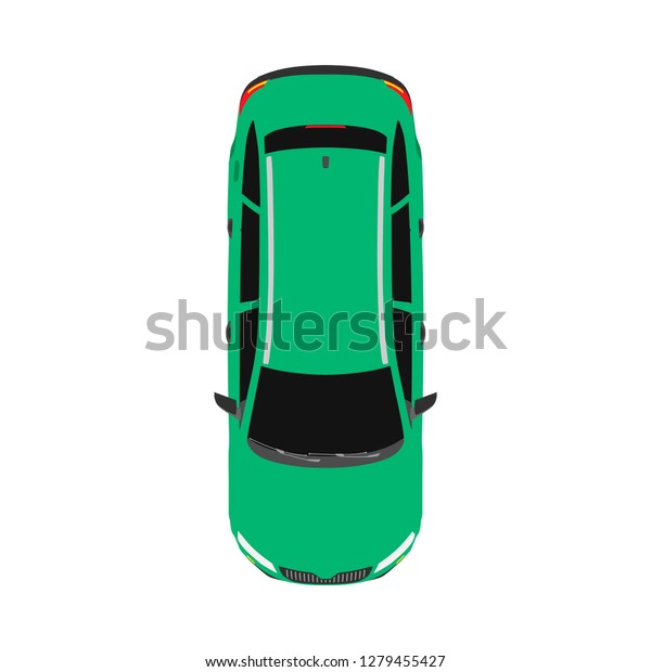 Car top view transportation concept vector\
flat icon illustration