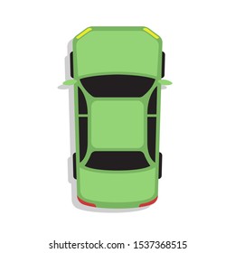 Car top view vector design illustration isolated on white background