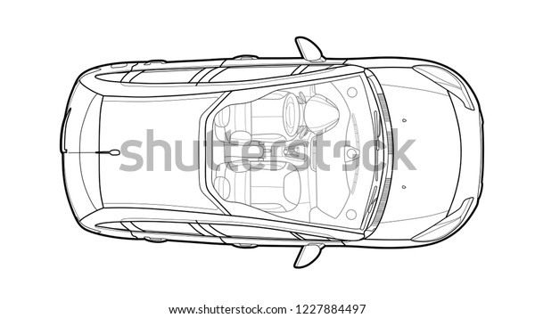 Car from top view\
vector. Flat design auto.