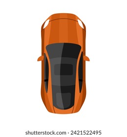 Car top view vector illustration