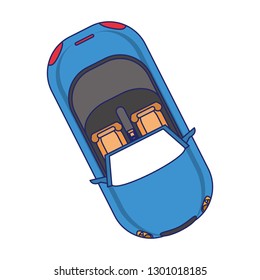 Car topview vehicle isolated