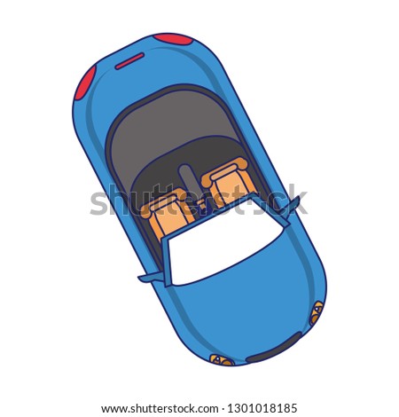 Car topview vehicle isolated