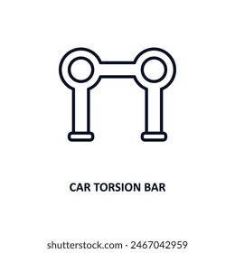 car torsion bar outline icon.  Thin line icon from car parts collection. Editable vector isolated on white background