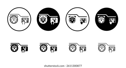 Car with touchscreen display icon Flat illustration sign