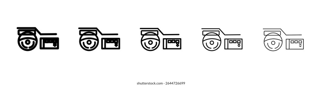 Carro com ícone de tela sensível ao toque ícone de ilustração plana logotipo conjunto