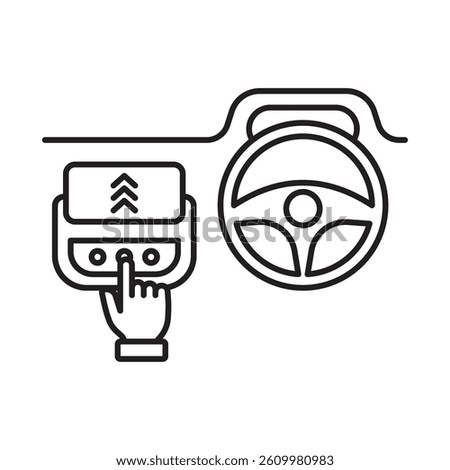 Car with touchscreen display icon Line Art Logo set