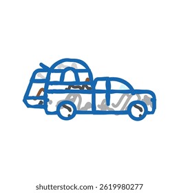 car tourist tent vacation doodle icon sketch vector. car tourist tent vacation sign. isolated symbol illustration