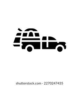 car tourist tent vacation glyph icon vector. car tourist tent vacation sign. isolated symbol illustration