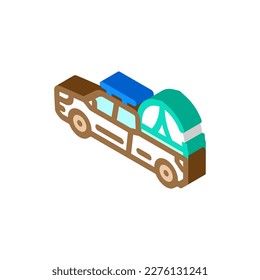 car tourist tent vacation isometric icon vector. car tourist tent vacation sign. isolated symbol illustration