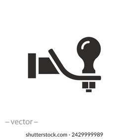 car tow hitch icon, towbar, flat vector illustration