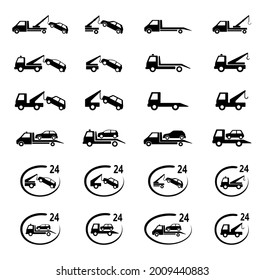 car tow icons on white background