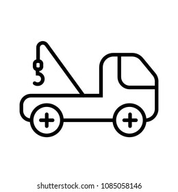 car tow service, 24 hours, truck , solated icon on white background, auto service, car repair