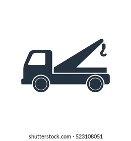 car tow service, 24 hours, truck , solated icon on white background, auto service, car repair