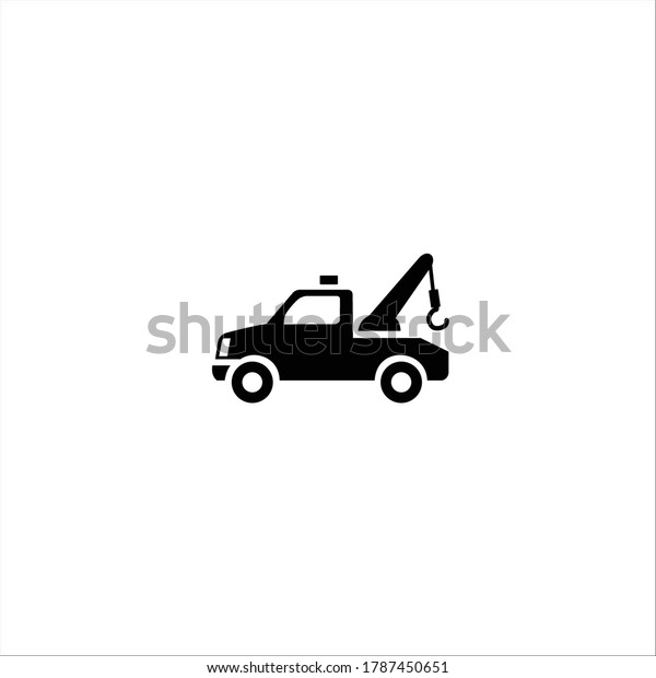 car tow service, 24 hours, truck\
, solated icon on white background, auto service, car\
repair