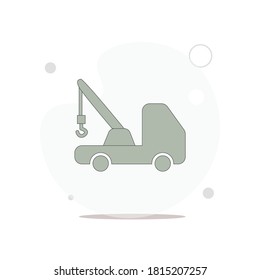 car tow service vector flat illustration on white background
