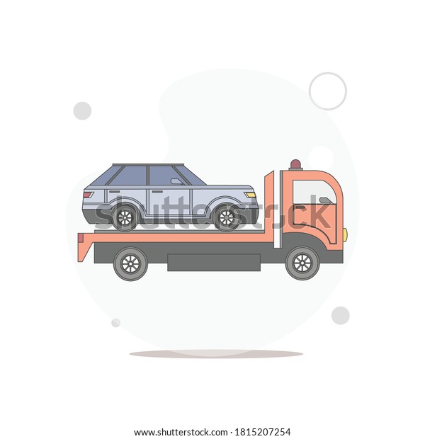 car tow service vector flat illustration on\
white background