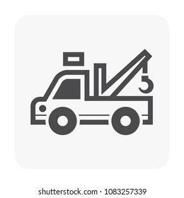 Car tow truck icon on white.