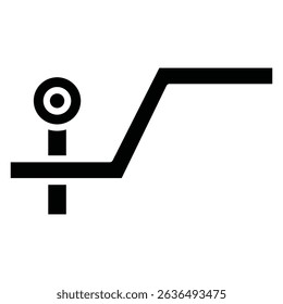 car towbar icon Flat outline fill black and white