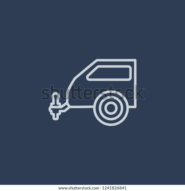 car towbar icon. car towbar linear design\
concept from Car parts collection. Simple element vector\
illustration on dark blue\
background.