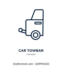 car towbar icon from car parts collection. Thin linear car towbar, mechanical, safety outline icon isolated on white background. Line vector car towbar sign, symbol for web and mobile