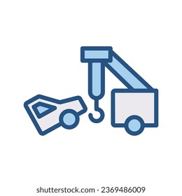 Car Towing Icon, Vector Graphics