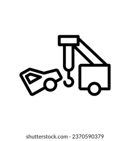 Car Towing Icon, Vector Graphics