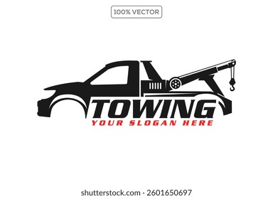 Car towing logo. vector stock illustration