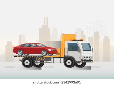 Car Towing - Road Side Recovery Services  - Stock Icon as EPS 10 File