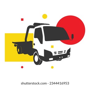 Car Towing - Road Side Recovery Services  - Stock Icon as EPS 10 File