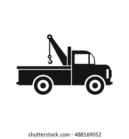Car towing truck icon in flat style icon in simple style on a white background vector illustration