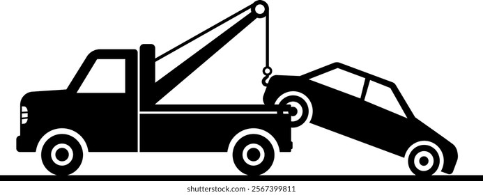 Car towing truck icon sign. Road signs and symbols.