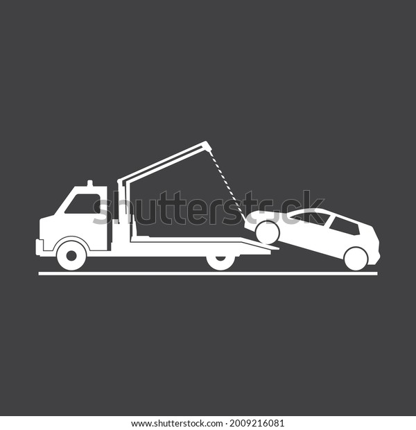 Car\
towing truck icon vector illustration symbol\
design.
