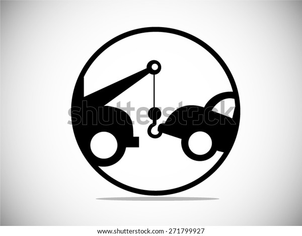 Car Towing Truck\
icon. Vector Illustration