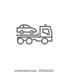 Car towing truck line icon.