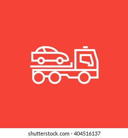 Car towing truck line icon.