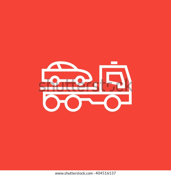 Car towing truck line\
icon.