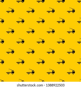 Car towing truck pattern seamless vector repeat geometric yellow for any design