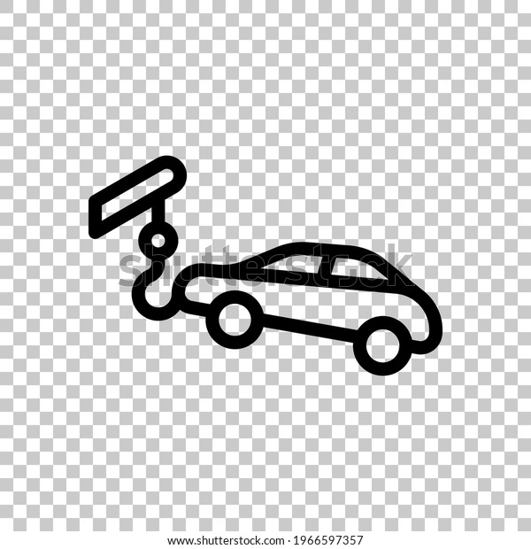Car towing Truck,\
service for drivers, simple icon. Black editable linear symbol on\
transparent background