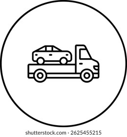 Icono de Vector de remolque de automóviles. Se puede utilizar para aplicaciones de impresión, móviles y de Web.