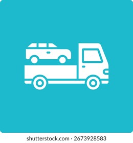 Icono de Vector de remolque de automóviles. Se puede utilizar para aplicaciones de impresión, móviles y de Web.